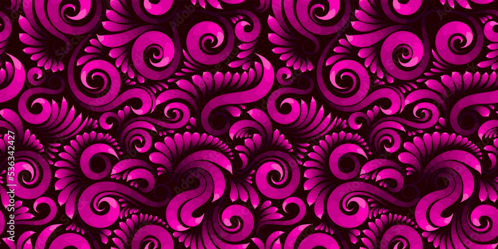 Vector seamless abstract floral pattern in pink colors