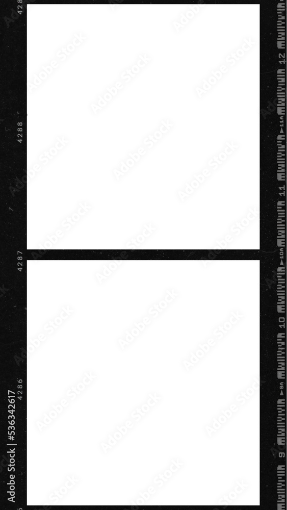 Fototapeta premium film strip icon isolated on transparent background. tape photo film strip frame, Video Film strip roll, blank frames,