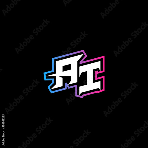 AI initial logo esport or gaming concept design