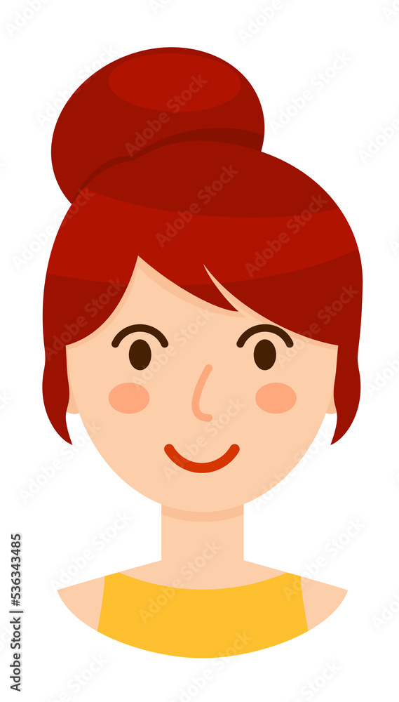 Avatar of red haired woman, PNG isolated on transparent background Avatar of red haired woman, PNG isolated on transparent background