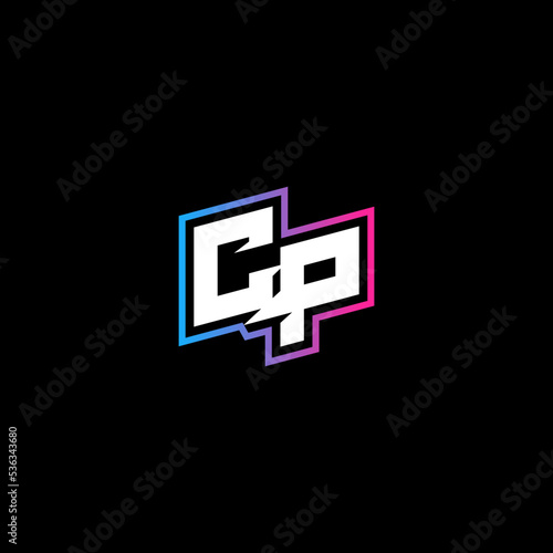 CP initial logo esport or gaming concept design