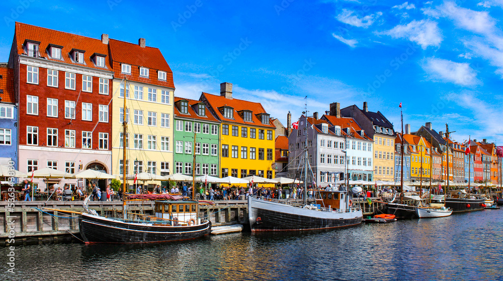 Nyhavn district in Copenhagen, Denmark