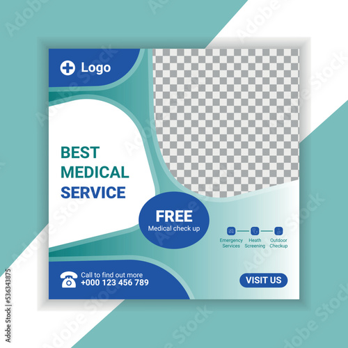 A medical social media post and an Instagram banner template
