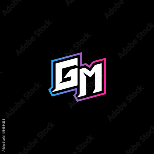 GM initial logo esport or gaming concept design