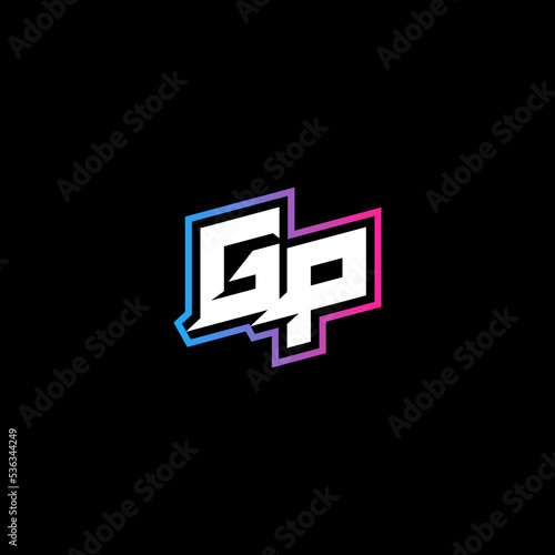 GP initial logo esport or gaming concept design