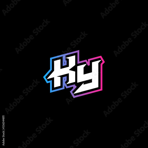 KY initial logo esport or gaming concept design