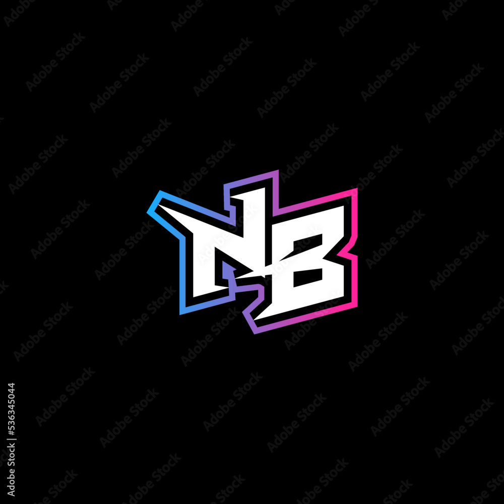 NB initial logo esport or gaming concept design Stock Vector | Adobe Stock