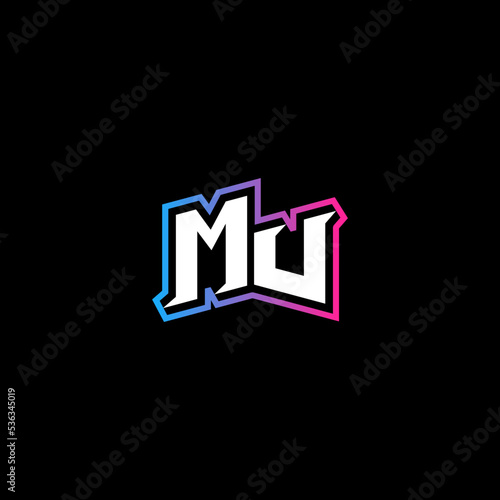 MV initial logo esport or gaming concept design