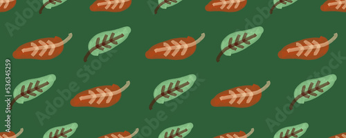 doodle leaf with monochrome color scheme seamless pattern wallpaper background header