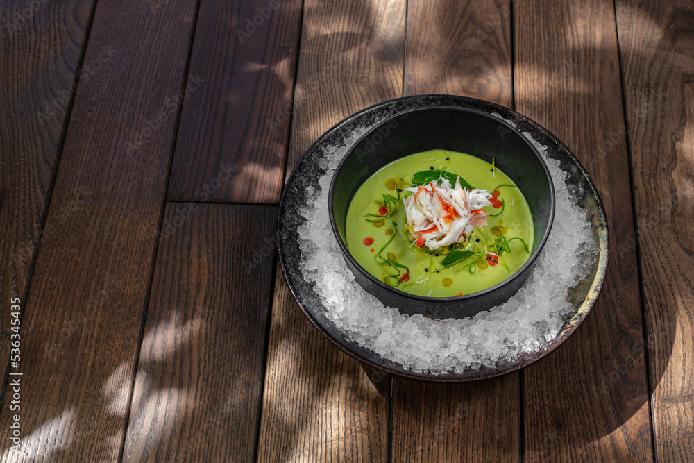 Spinach soup with crab Spinach soup with crab