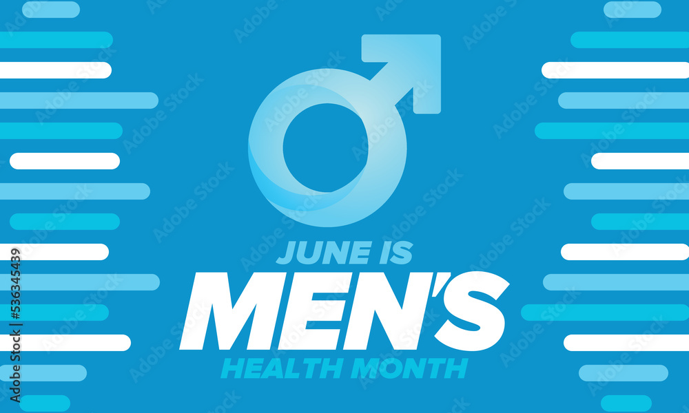 Obraz premium National Men's Health Month in June. Health education program. Celebrated annual in United States. Medical concept. Care and health. Poster, card, banner and background. Vector illustration