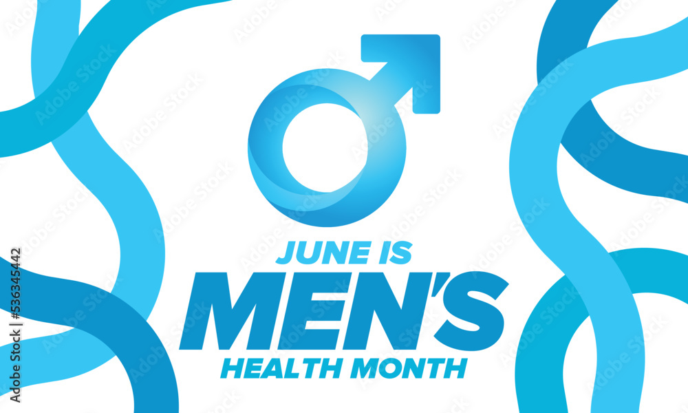 Obraz premium National Men's Health Month in June. Health education program. Celebrated annual in United States. Medical concept. Care and health. Poster, card, banner and background. Vector illustration