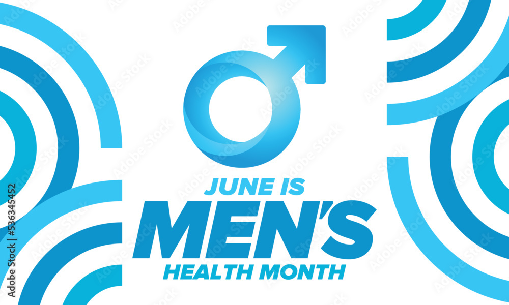 National Men's Health Month in June. Health education program. Celebrated annual in United States. Medical concept. Care and health. Poster, card, banner and background. Vector illustration National Men's Health Month in June. Health education program. Celebrated annual in United States. Medical concept. Care and health. Poster, card, banner and background. Vector illustration