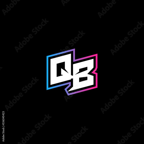 QB initial logo esport or gaming concept design