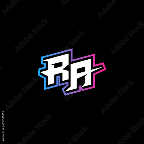 RA initial logo esport or gaming concept design