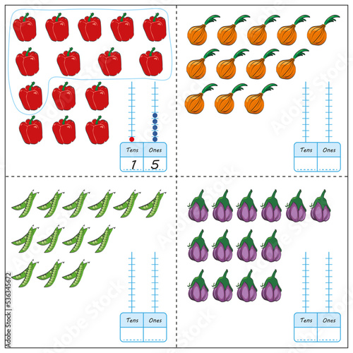 Place value worksheet for kids preschool
