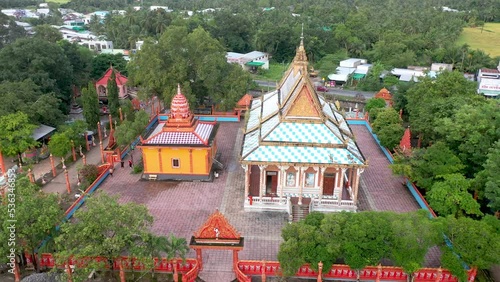 panoramic view of the ancient Sangke khmer temple in Long Phu, Soc Trang photo