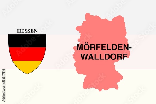 Mörfelden-Walldorf: Illustration mit dem Ortsnamen der deutschen Stadt Mörfelden-Walldorf im Bundesland Hessen photo