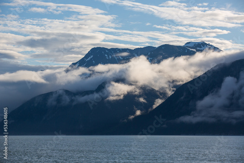 Mountain scenery near Haines, Alaska in the Lynn Canal