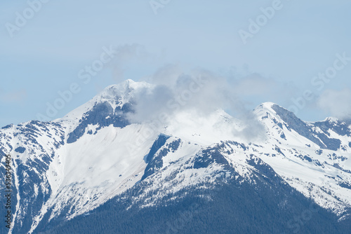 Top of mountains in Alaska's coast range