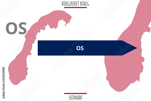 Os: Illustration mit dem Namen der norwegischen Stadt Os in der Provinz Hedmark photo