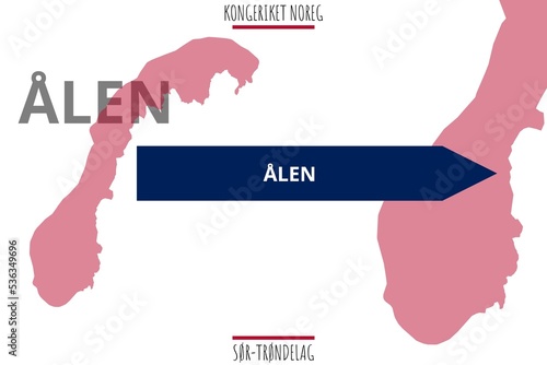 Ålen: Illustration mit dem Namen der norwegischen Stadt Ålen in der Provinz Sør-Trøndelag photo