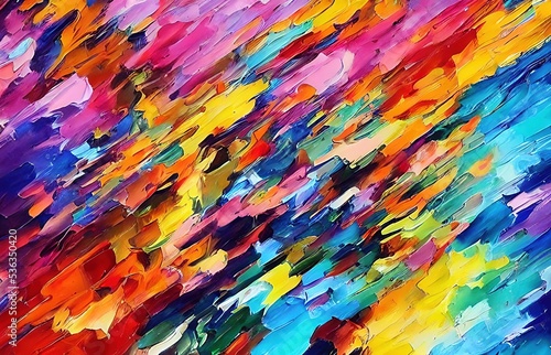 Multicolored splashes of paint  abstraction  illustration.