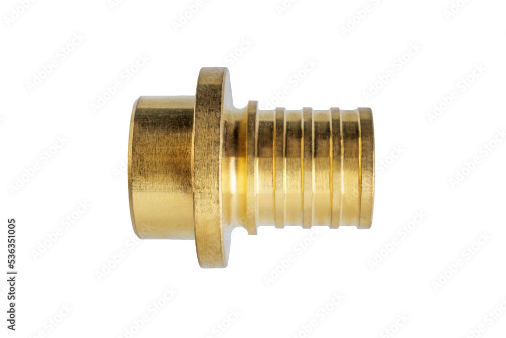 Plumbing Accessories, Extension Nipple, brass and stainless steel on a white isolated background Plumbing Accessories, Extension Nipple, brass and stainless steel on a white isolated background