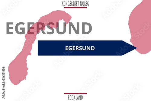 Egersund: Illustration mit dem Namen der norwegischen Stadt Egersund in der Provinz Rogaland photo