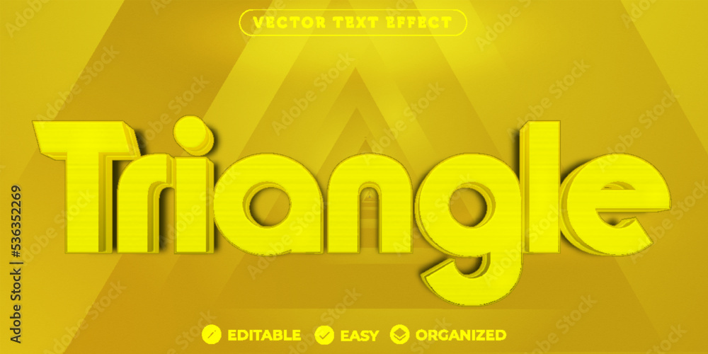 Obraz premium Triangle Text Effect,Fully Editable Font Text Effect