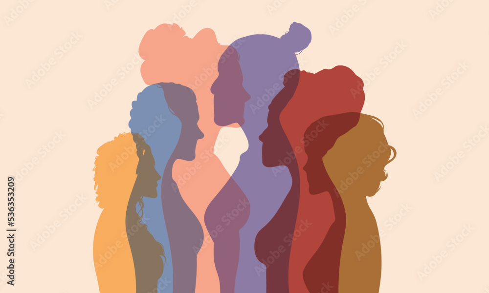 Close-up faces of multicultural and multiethnic woman. Confidence in oneself. Diversity and multiculturalism as concepts of racial equality, anti-racism, and justice.
