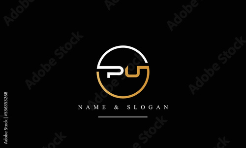 UP, PU, U, P abstract letters logo monogram