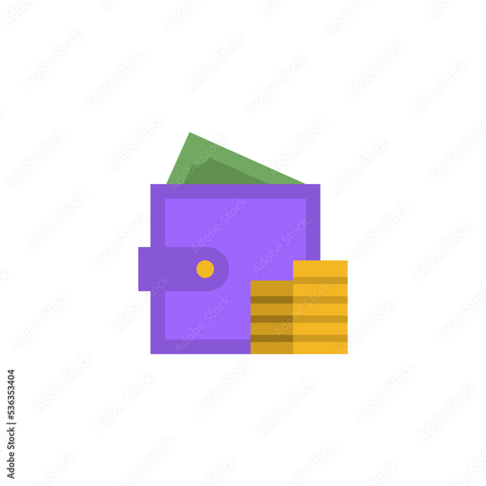 cash wallet flat icon designed in flat style decorated with wallet icon elements and money icon in business icon theme cash wallet flat icon designed in flat style decorated with wallet icon elements and money icon in business icon theme