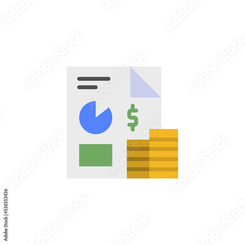 financial data flat icon designed in flat style decorated with financial icon elements in business icon theme