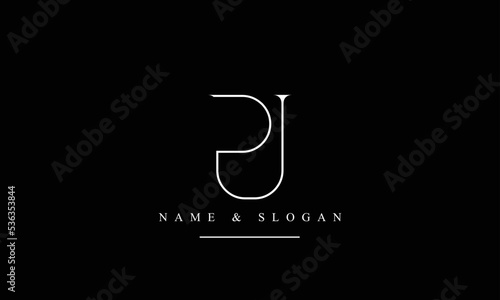 UP, PU, U, P abstract letters logo monogram