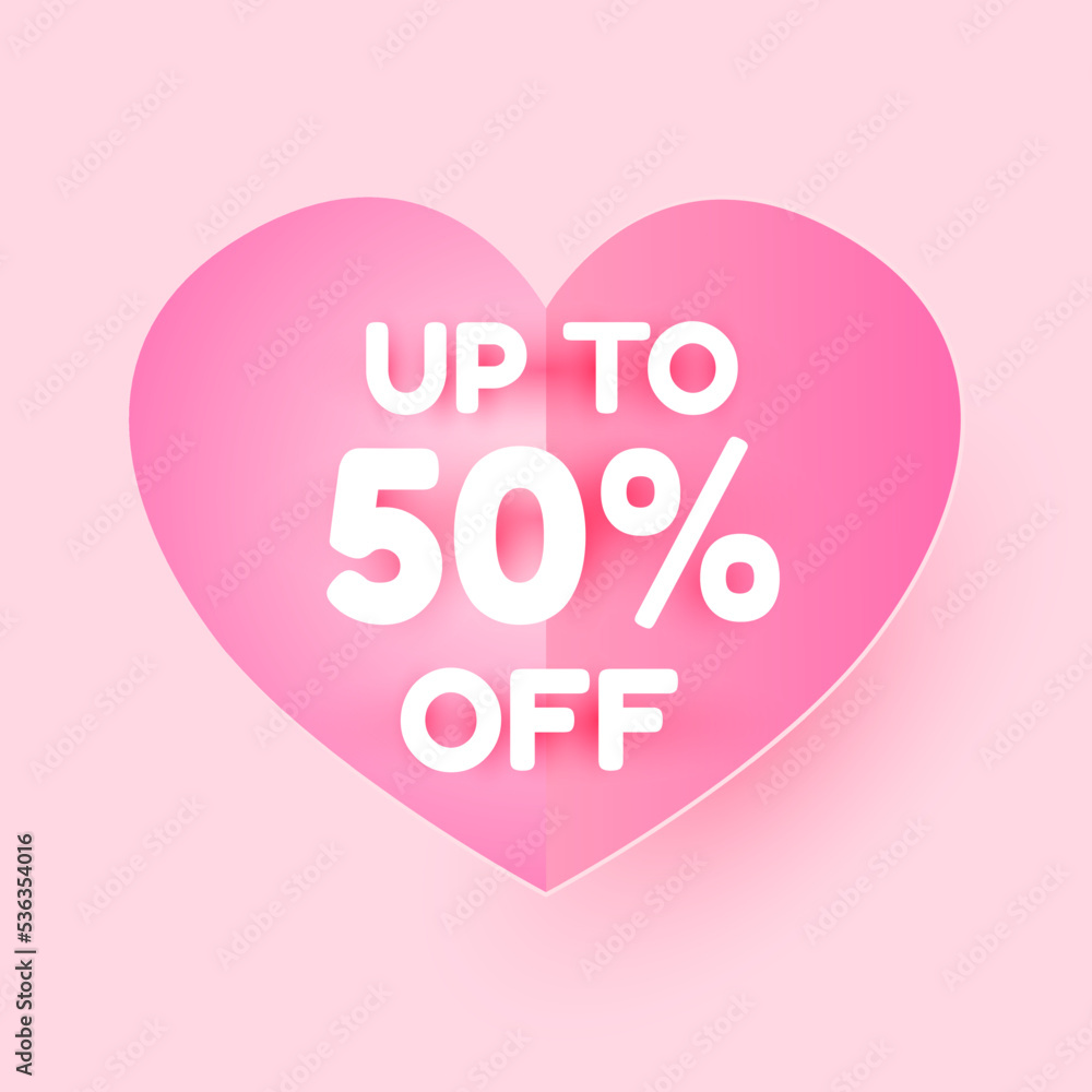 UP TO 50% OFF put on heart.