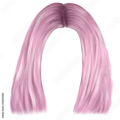Pink women hair