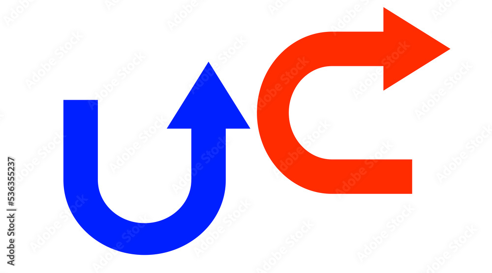 Red Blue arrow icon, red Blue color arrow indicator Symbol Red Blue arrow icon, red Blue color arrow indicator Symbol