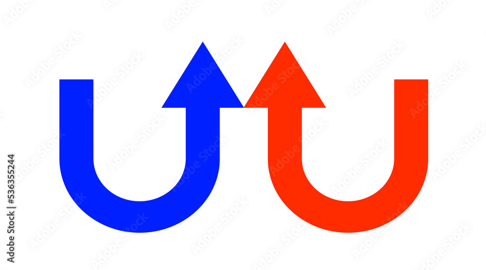 Red Blue arrow icon, red Blue color arrow indicator Symbol Red Blue arrow icon, red Blue color arrow indicator Symbol