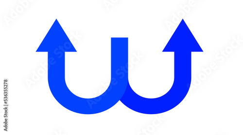 Red Blue arrow icon, red Blue color arrow indicator Symbol