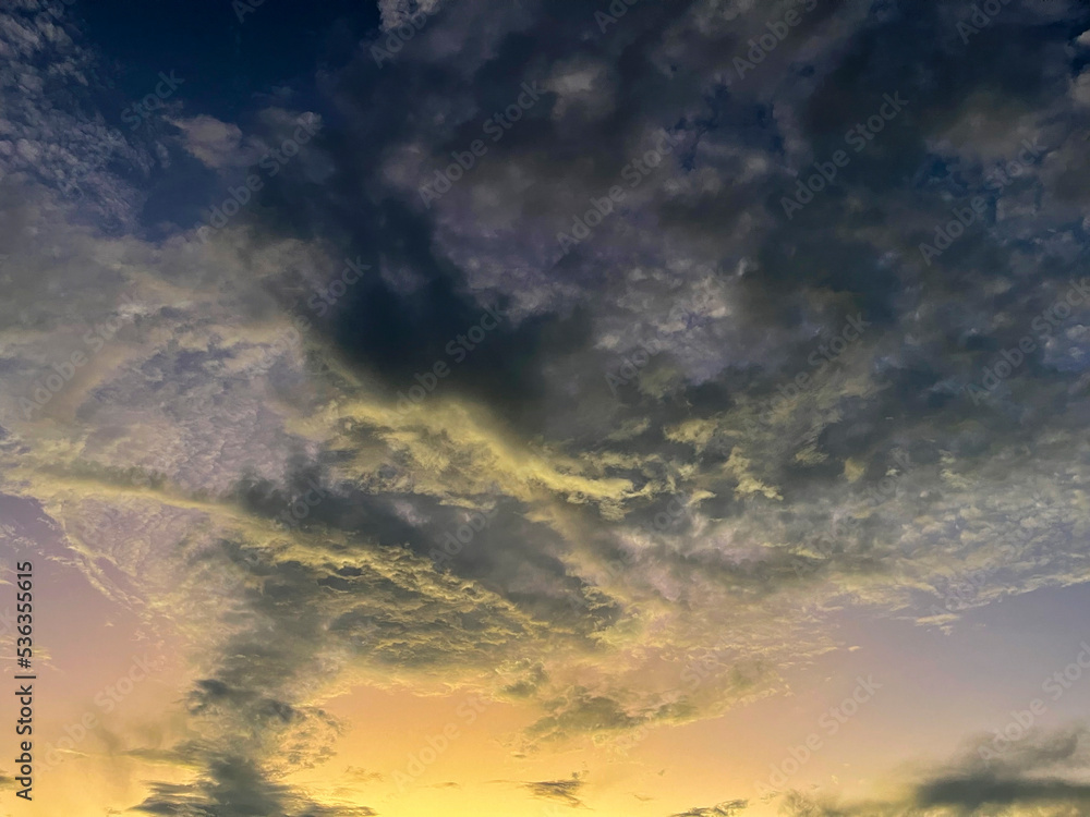 Moody sky at sunset, Miramar, Florida, USA