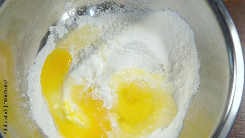 hand smashes an egg, uses a yolk. Punching eggs for cake preparation. Concept of baking and preparing a cake for baking. Adding eggs as an ingredient to the dough. Baking gingerbreads. hand smashes an egg, uses a yolk. Punching eggs for cake preparation. Concept of baking and preparing a cake for baking. Adding eggs as an ingredient to the dough. Baking gingerbreads.