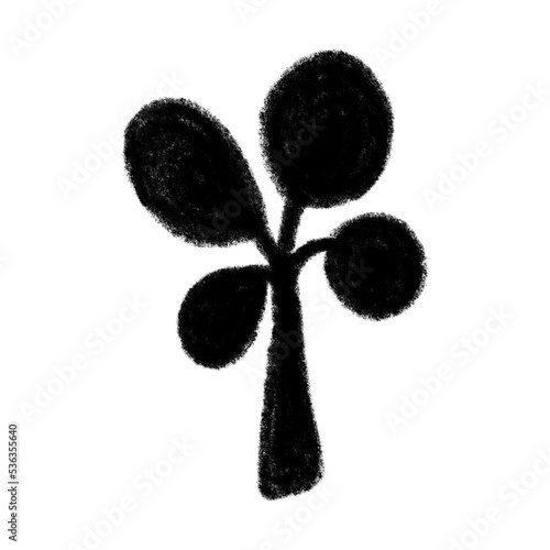 Tree icon pencil art illustration symbol for nature, ecology and environment