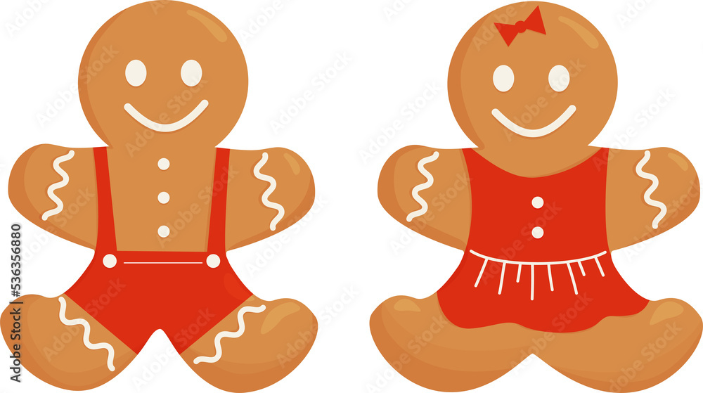 Pair of Christmas gingerbread men Pair of Christmas gingerbread men