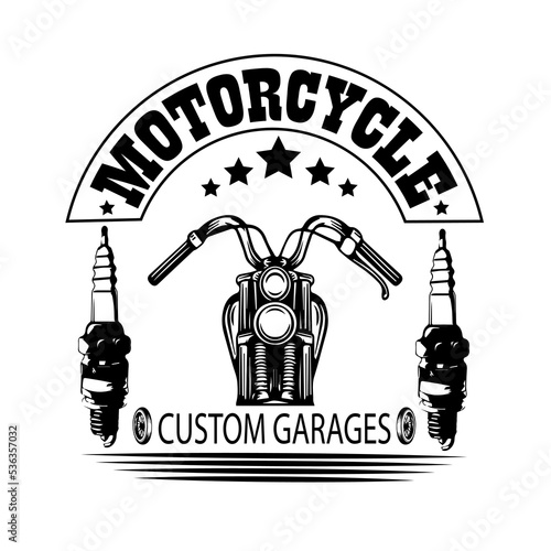 Trendy vintage motorcycle logo in vector format. Motorbike sticker.