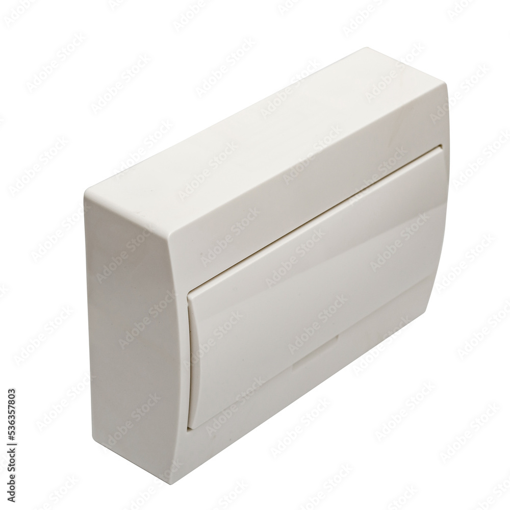 Fototapeta premium White plastic box for electrical equipment fuses