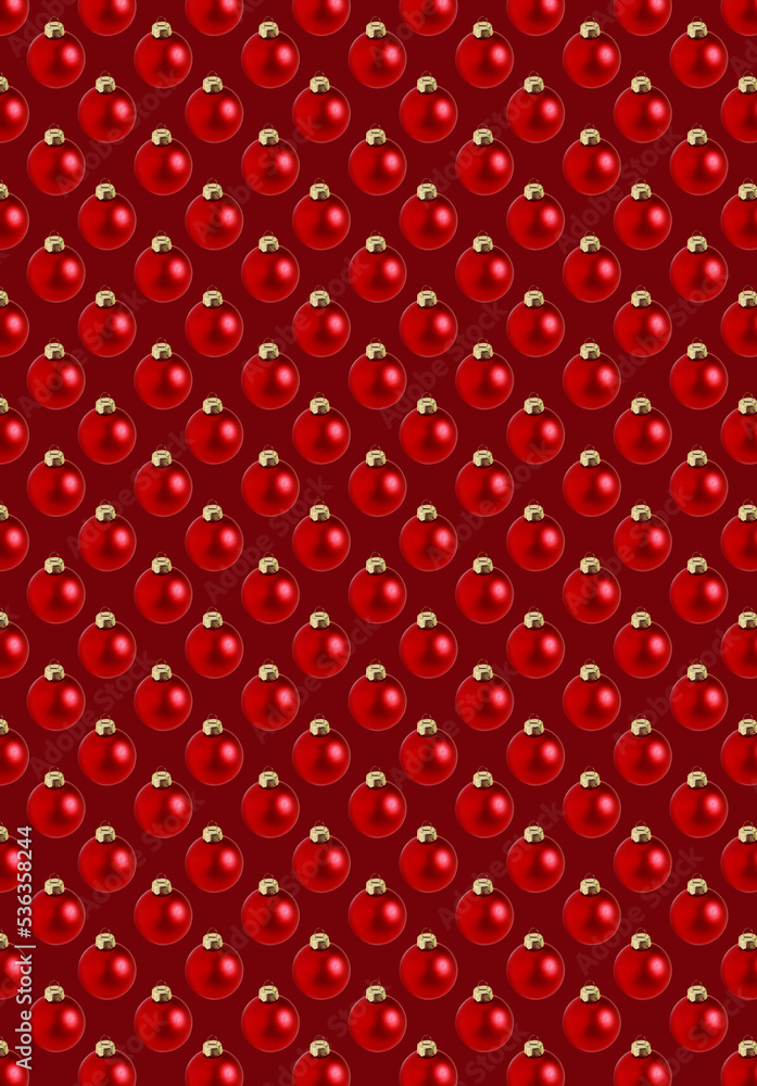seamless red Christmas balls pattern on red background seamless red Christmas balls pattern on red background