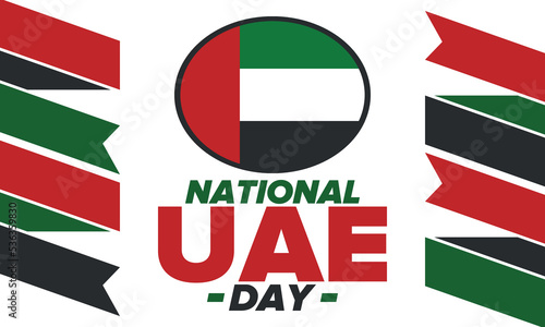 Free Download National Day in United Arab Emirates. National happy holiday, celebrated annual in December 2. UAE flag. Patriotic elements. Poster, card, banner and background. Vector illustration - GFXLoad
