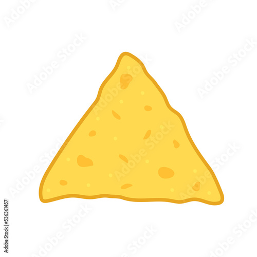 Nachos chip vector. Tortilla chips or nachos tortillas flat vector color icon. photo