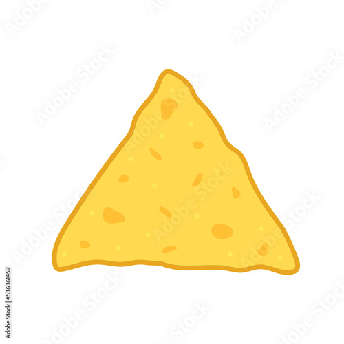 Nachos chip vector. Tortilla chips or nachos tortillas flat vector color icon.